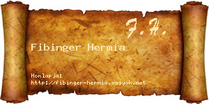 Fibinger Hermia névjegykártya
